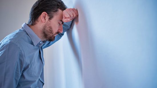 Portrait of one businessman manager worried and stressed Portrait of one businessman manager worried and stressed